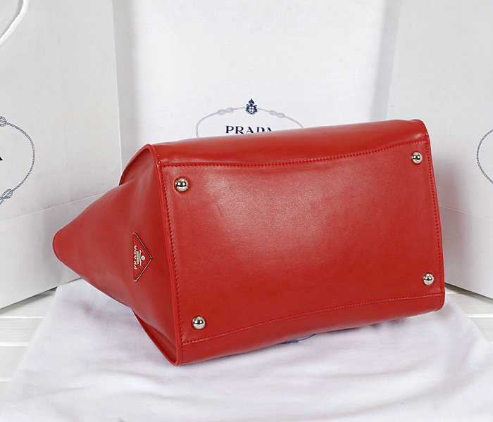 2014 Prada original leather tote bag BN2619 red - Click Image to Close